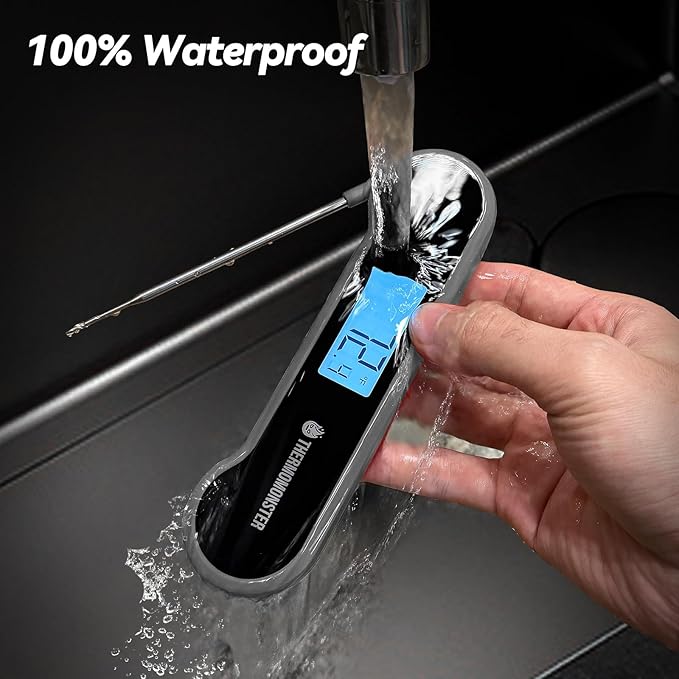 0.5 Sec Instant Read Meat Thermometer Digital with ±0.5℉ Precision, Food Thermometer for Cooking Kitchen Gadgets, Oven Grill Candy BBQ Essentials Accessories, Gifts for Him Dad Men Birthday, Grey
