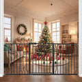 62.2-71.6" Extra Wide Baby Gate for Stairs No Drilling, 30" Tall Auto Close Press Mounted Baby Gate for Doorways, Adjustable Width Walk Through Long Gates for Kids or Pets, Black