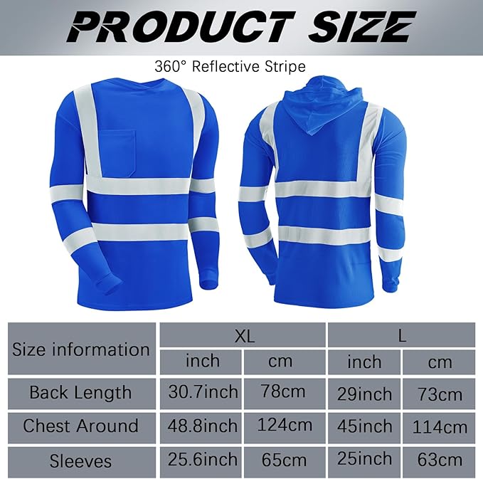 Amylove 4 Pcs Reflective Safety T Shirt High Visibility Work Shirts Sun Protection Construction