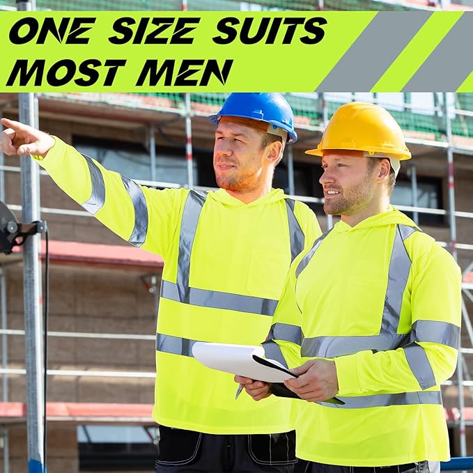 Amylove 4 Pcs Reflective Safety T Shirt High Visibility Work Shirts Sun Protection Construction