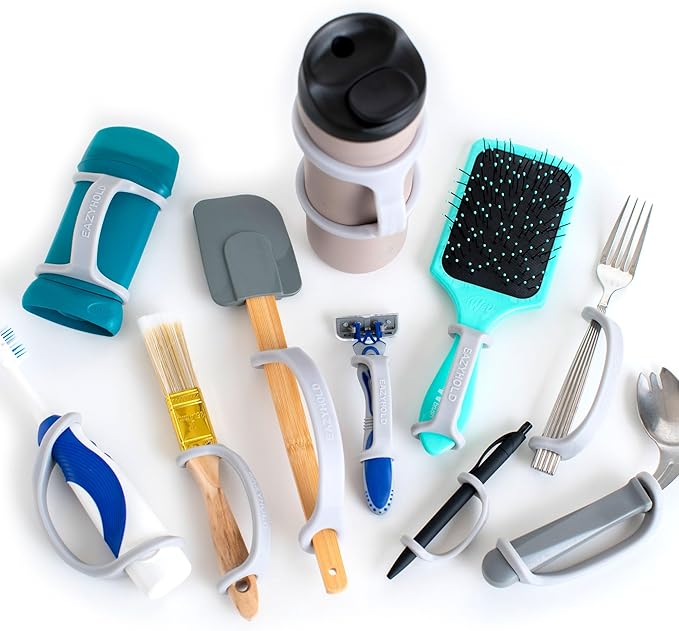 Essential Mobility Aid for Hands, Limbs - Includes 10 Sizes of Silicone Handles to Fit Items for Daily Living Activities, Assists Kids and Seniors with Limited Strength, Disabilities, Stroke Recovery