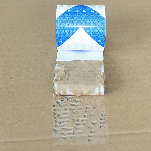 Blue and White Reflective Tape Outdoor Waterproof 3 inch X 10 feet, High Visibility Hazard Conspicuity Safety Industrial Marking Tape
