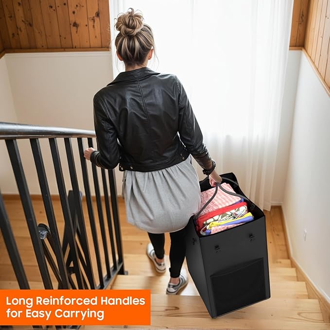 160L Laundry Basket with Wheels, Rolling Laundry Hamper with Removable Bag and Metal Frame for Dirty Clothes - Bedroom/Laundry Room/Bathroom Applicable （Large & Tall）