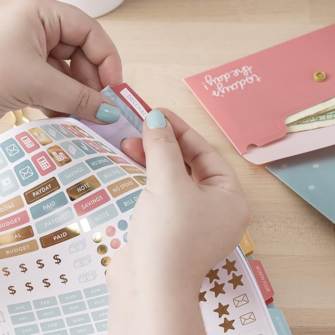 PPP Money Planner | 10 Cash Budget Envelopes | Budget Planner | Annual & Monthly Financial Worksheet, Expense, Saving & Debt Reduction Pages | Stickers | Long-Term Financial Goals | Spend Ledger