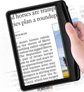 Rechargeable 5X Magnifying Glass for Reading, Large Bright Full Page Magnifier with Light, Handheld LED Dimmable Lighted, Lightweight Book Magnifier for Reading Small Prints Seniors Low Vision