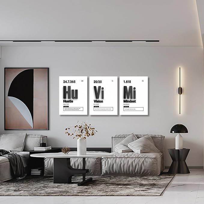Motivational Canvas Wall Art Framed, Inspirational Quote Success Canvas Wall Decor Inspirational Entrepreneurs Painting Prints Poster for Office Bedroom Decor Ready to Hang (12"x16"x3pcs)