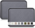 Boot Tray for Entryway Indoor, Heavy Duty Shoe Mat Tray 2 Packs, 16.7"x12.8" Waterproof Shoes Trays with Raised Edge, Outdoor Multi-Purpose Mats for Boots, Garden, Pets