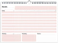 HADIGU Habit Tracker Calendar, (Undated 12 Month) with Spiral Bound and Hanger, A4 size (8.3"x11.7"), Habit Tracker Journal for Daily Weekly and Monthly Habit Tracking.