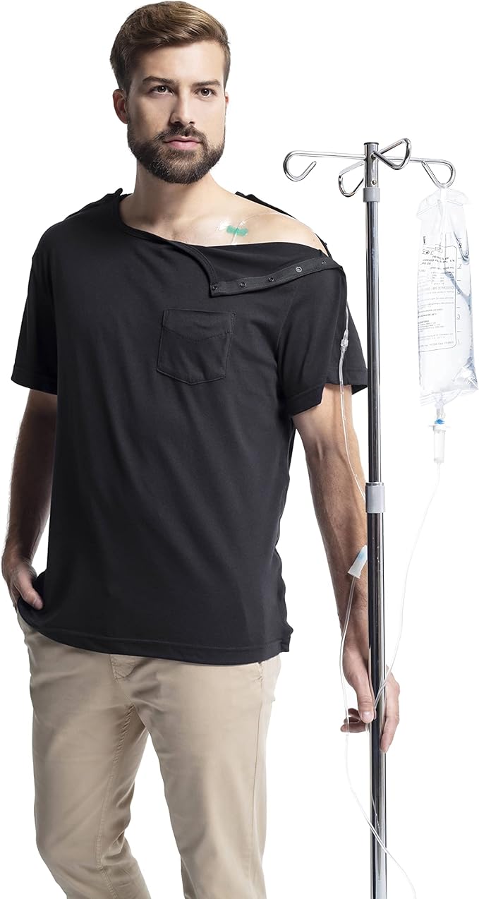 MAI We Care Post Shoulder Surgery Shirts for Men - Tear Away Recovery Apparel, Premium Chemotherapy Clothing