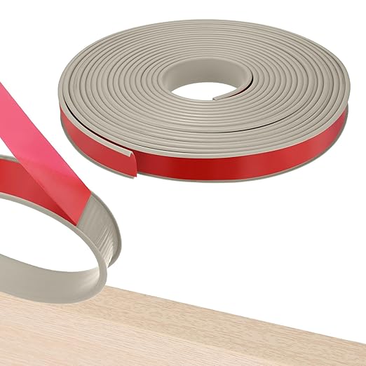 U-Shape Edge Banding, 0.98 Inch x 32.8 FT Self Adhesive Rubber Edge Trim Flexible TPE Corner Protector for Desk/Shelves/Furniture/Countertop/Table/Cabinet/Plywood [Khaki]