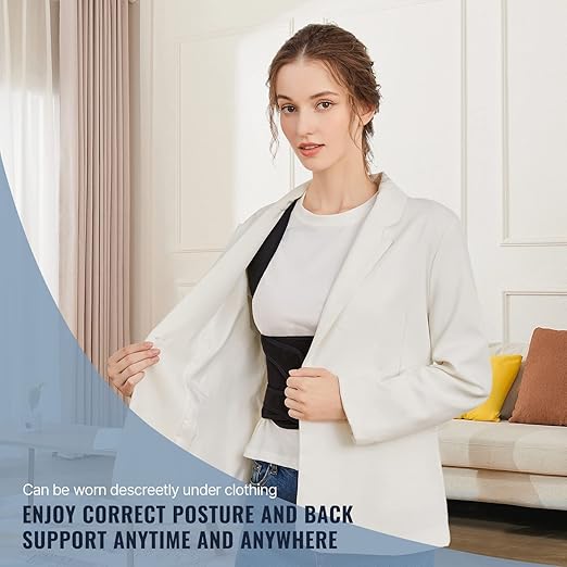Posture Corrector Upgraded Back Brace for Women and Men, Adjustable Full Back Support, Shoulder Straightener for Hunchback, Scoliosis, Lumbar, Spine, Black (Small)
