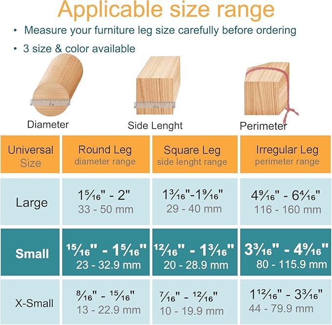 32 Pcs Chair Leg Floor Protectors - OASMU Silicone Felt Pads, Scratch-Proof & Noise-Free, Easy Smooth Moving, Small Size (Fits Round Chair Legs: 15/16" to 1-5/16" Diameter)