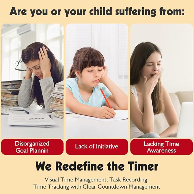 Visual Timer for Kids with Planning Board, ADHD Timer for Kids, Daily Chore Board-Checklist for Autism, Visual Schedule, Time Management, Silence Timer for Home School