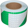 Green and White Reflective Tape Outdoor Waterproof 3 inch X 66 feet, High Visibility Hazard Conspicuity Safety Marking Tape