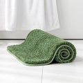 MIULEE Extra Thick Non Slip Bathroom Rug Shaggy Soft Bath Mat Plush Microfiber Absorbent Water for Shower Tub Machine Washable (Moss Green, 16x24 Inches)
