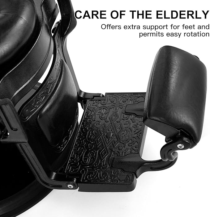 Artist hand Retro Barber Chair Heavy Duty Barber Chairs Vintage Salon Chair Hydraulic Recline Chair Rounded Cushioning Beauty Spa Styling Equipment(Black)