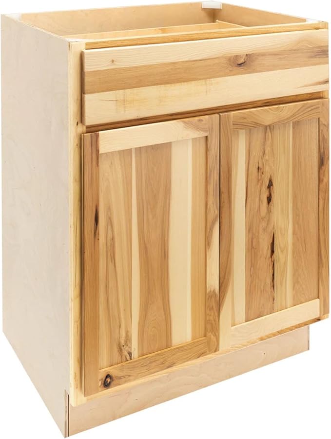 Quicklock RTA (Ready-to-Assemble) | Base Kitchen Cabinets - Shaker Style | Made in America (Rustic Hickory, 27" Wx34.5 Hx24 D Base)