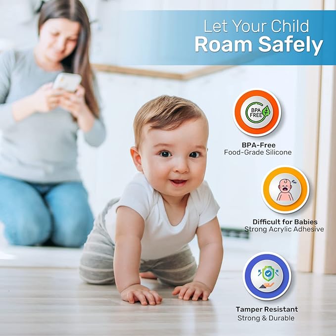 Table Corner Protectors for Baby, Clear Furniture Corner Guards & Edge Safety Bumpers, Round Baby Proof Bumper, Table Edges & Sharp Corners Baby Proofing (12 Pack)