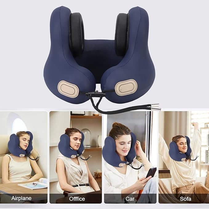 Travel Neck Pillow, 360 Degree Comfort Portable Neck Pillow Airplane Sleeping Support Tool Travel Accessories for Long Flights Car Train Office Use