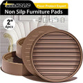 xxxHOLIC Non Slip Furniture Pads, 2” Brown Round Rubber Grippers for Hardwood Floors, Anti Skid Furniture Feet Coasters, Bed Couch Stoppers to Prevent Sliding and Scratches, Set of 4
