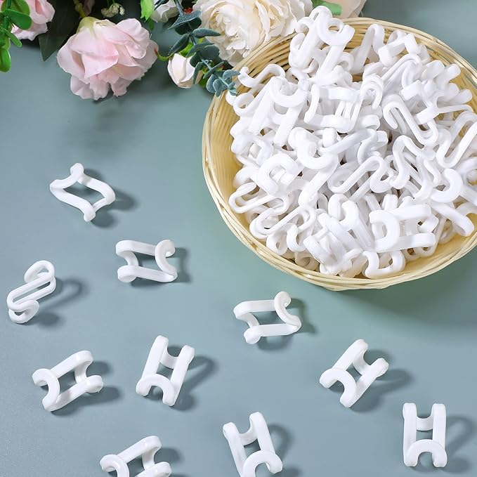 Unittype 100 Pcs Clothes Hanger Connector Hooks, Space Saving Extender Clips Cascading Hanger Hooks Organizer for Closet Organizers, College Dorm Essentials (White)