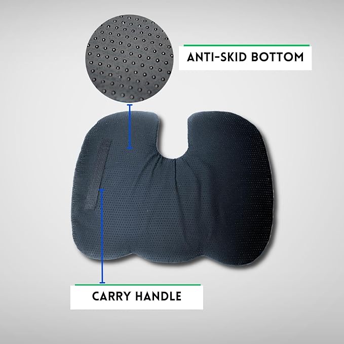 PURAP U-Float Liquid Layer Cushion for Tailbone, Coccyx Pressure Relief – 20 x 18 x 1.5 inches