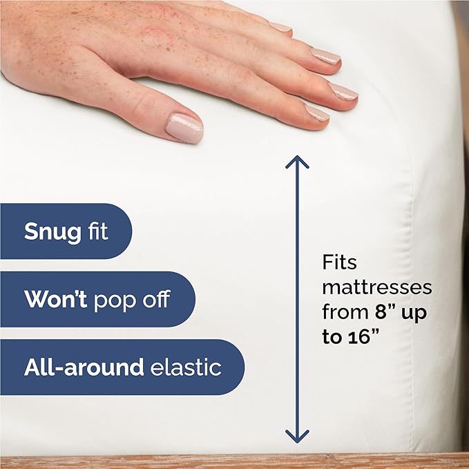 Twin XL 4 Piece Sheet Set - Cooling & Breathable Bed Sheets - Hotel Luxury Sheets for Women, Men, Kids & Teens - Sheets w/Deep Pockets & Easy Fit - Soft & Wrinkle Free - Twin XL Antique White Sheets