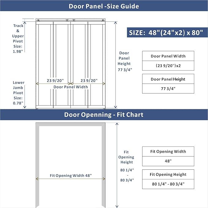 BARNER HOME Cane Bi-fold Doors - for 48in.（24in.x2） x 80in. Opening, Webbing & Wood Interior Door Slab, Including Hardware, MDF, White Folding Door for Wardrobe
