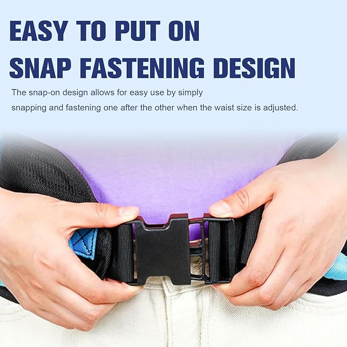 Transfer and Walking Gait Belt, Rehabilitation Assistive Device Safety Gait Belt with 7 Handles, Stroke Patients Standing Walking Recovery Training Belt