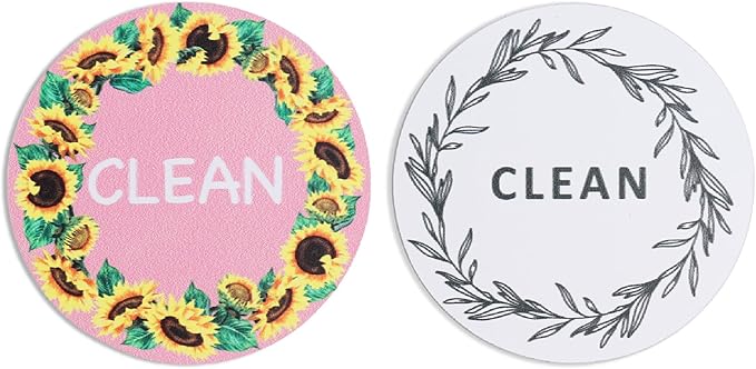 2Pack Dishwasher Magnet Clean Dirty Sign, Double-Sided Easy-to-Read Magnetic Indicator Sign for Home Decor Kitchen Gadgets Accessories