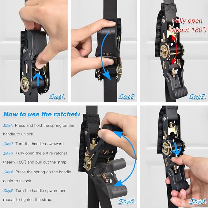 Brebebe Upgrade Door Anchor for Resistance Bands Exercise, Multi Points Anchor With 7 Loops + 7 D Rings, Home Gym Workout Equipment With Ratchet Adjust Tighten Strap, Not Loose, Sturdy
