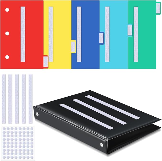 Ctosree 246 Pcs Communication Book Small Tools for Visual Schedule Picture Cards Include 3 Ring Binder Dividers 100 Adhesive Labels 5 Card Dividers for Kids ADHD(Mixed Color)