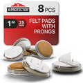 X-Protector Nail On Chair Leg Pads - 8 PCS 1" - Felt Chair Leg Floor Protectors - Nail in Felt Furniture Pads for Hardwood Floors - Premium Floor Protectors for Chairs - Protect Hard Surfaces!