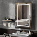 20"X30" Bathroom Medicine Cabinet with Mirror, LED Lighted Medicine Cabinet with Anti-Fog, 3 Colors Temperature Stepless Dimmable, Metal Cabinet for Storage and Mordern Decor, Black