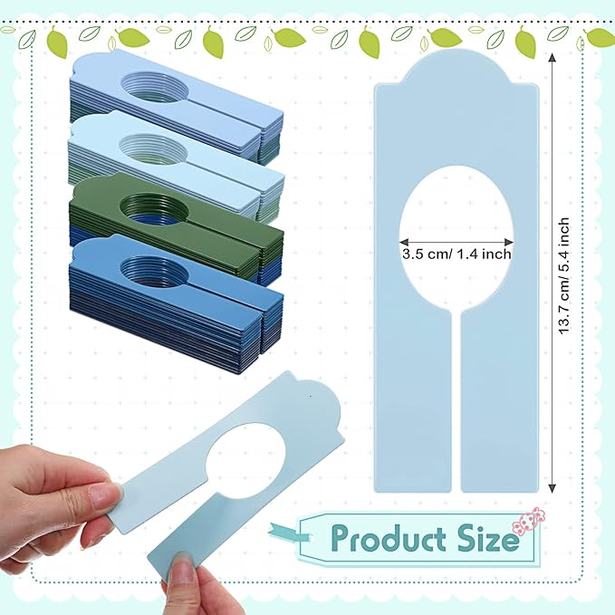 Sintuff 64 Pcs Hanging Closet Size Dividers Clothing Rack Dividers Rectangular Reusable Closet Separators for Clothing Racks Retail (Bright Color)