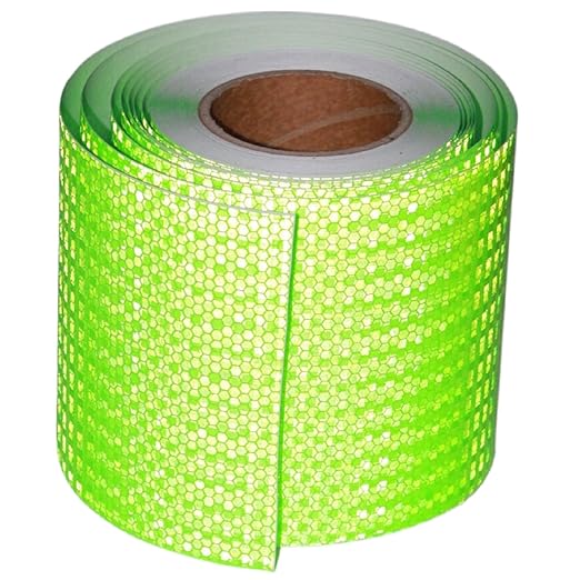 Green Reflective Tape Outdoor Waterproof 6 inch, High Visibility Hazard Conspicuity Safety Industrial Marking Tape (66 feet)
