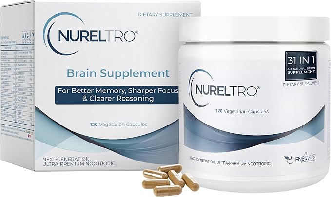 All-in-One Nootropic Brain Supplement for Adults and Seniors w/Shoden® Ashwagandha | Supports Memory, Focus, Mood, Mental Clarity, and Brain Health Caffeine-Free (120 Capsules)