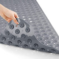 Yimobra 2-Pack Non Slip Bathtub Mat 40 x 16 Inch, Extra Long Shower Mat with Drain Holes, Machine Washable Baby Bath Mats, Strong Suction Cups for Bathroom Floor, Grey