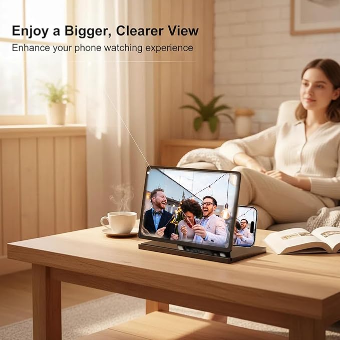 2026 New HD Screen Magnifier Cell Phone Mobile Projector Amplifier Magnifying Version Pull Out Android Smartphones 3D Stand Cellphone Laptop Enlarger Definition Easy Viewing Orientation (18IN)
