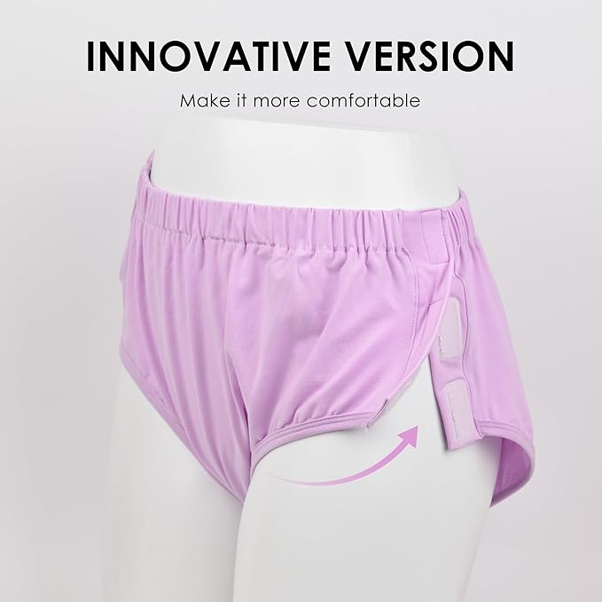 Easy Adapt Women's Tear-Away Underwear, for Patients, Elders, Pack of 2. (Large)