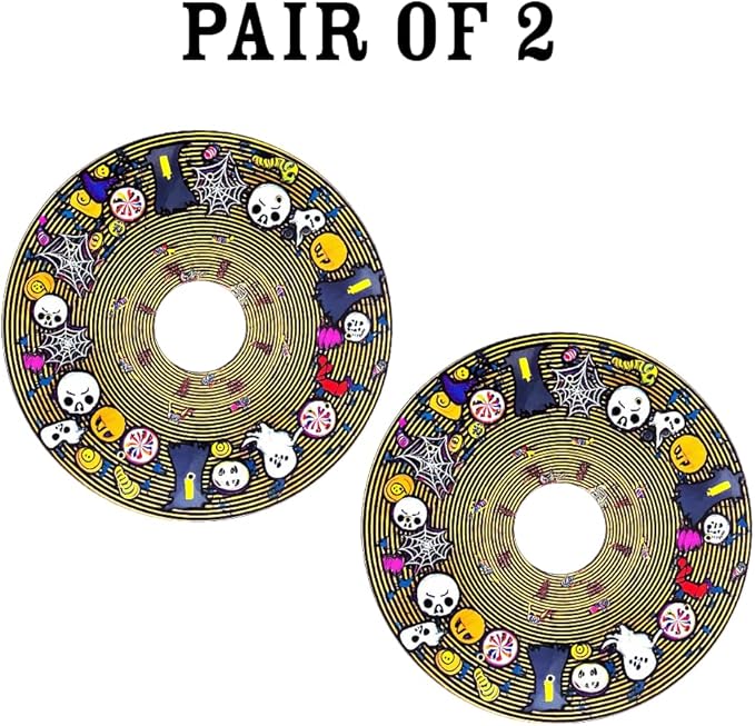 Designer Halloween Cover for Wheelchair Wheels for Adults & Kids, Skull and Spider Web Designs, Easy Install/Remove, Lightweight, (Halloween Fun)