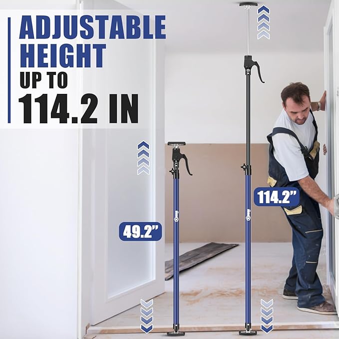 XINQIAO Cabinet Jacks for Installing Cabinets, Heavy Duty Third Hand Tools Adjustable Support Pole from 49.2 in to 114.2 in, 2 PCS