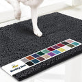 Muddy Mat® AS-SEEN-ON-TV Highly Absorbent Microfiber Door Mat and Pet Rug, Non Slip Thick Washable Area and Bath Mat Soft Chenille for Kitchen Bathroom Bedroom Indoor and Outdoor - Charcoal 36" x 120"