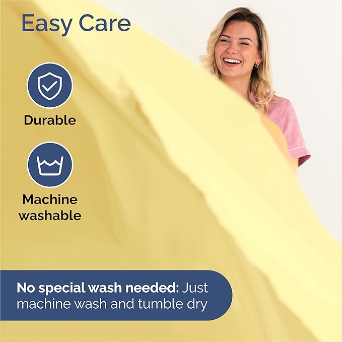 King 6 Piece Sheet Set - Cooling & Breathable Bed Sheets - Hotel Luxury Bed Sheets for Women, Men, Kids & Teens - Comfy Bedding w/Deep Pockets & Easy Fit - Soft & Wrinkle Free - King Yellow Sheets