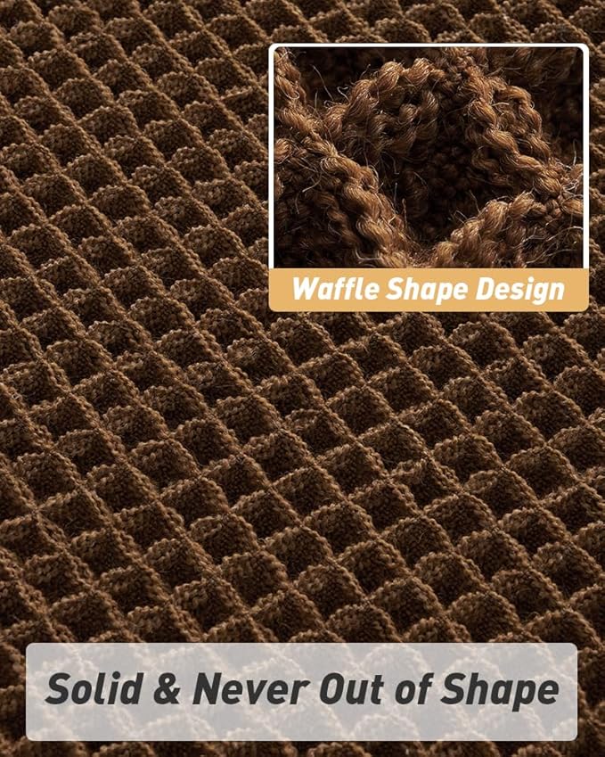 AMOAMI Upgraded Waffle Bath Mat, Super Absorbent Non Slip Bath Mats for Bathroom Floor, Machine Washable Bathroom Rugs with Tassels, Rubber Backed Bathroom Mats, Ultra Soft, 17" x 24",Terracotta