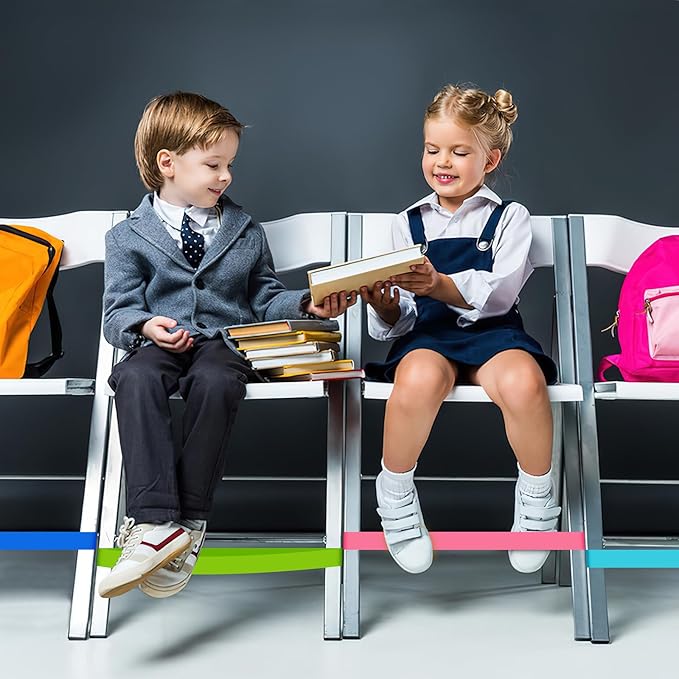 12 Pack Chair Bands for Kids with Fidgety Feet - Sensory Room Must Haves for ADHD and Autism - Classroom and Home Fidget Tools