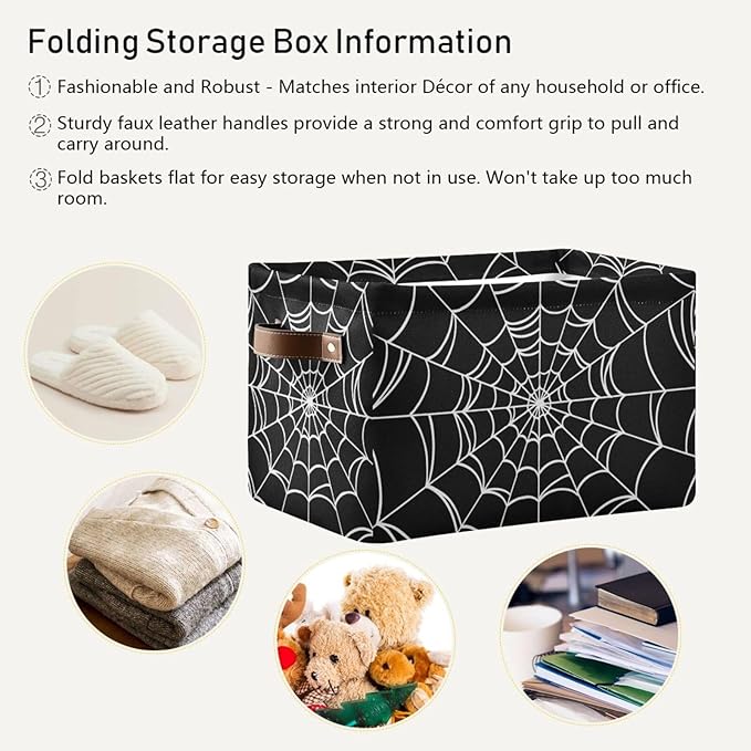 Storage Basket Storage Bins Organizer Bag Collapsible Closet Shelf Baskets Cube with handle for Cloth Book 14.2×10.2×8.3 IN