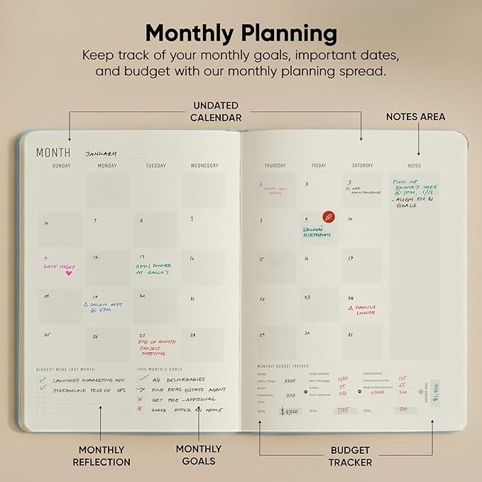 Undated, 2026 Planner, 8.5" x 11" - The #1 Productivity Planner to Achieve Your 2026 Goals - Planner 2026-2027 by PRODUCTIVITY STORE (A4, BLUE)