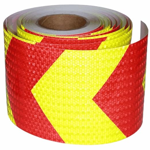Reflective Tape Outdoor Waterproof 6 inch X 66 feet, High Visibility Hazard Conspicuity Warning Safety Industrial Marking Tape