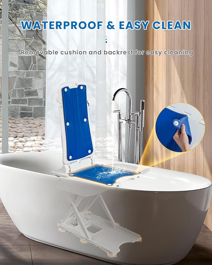 Electric Lift Chair, IP68 Waterproof Bath Lift Chair for Tub, Floor Chair Lift Assist Devices for Seniors & Disabled, FLYCITY Elderly Assistance Products, Raises Up to 20" | Support Up to 300 LBS